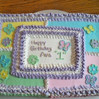 1St Birthday, Spring, Flowers, Butterlies This was a Chocolate half sheet cake with Bettercreme Frosting. This was for a Spring themed (flowers and butterflies and spring colors)...