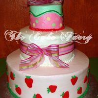 Jordan I cake I made for my god-daughters babyshower. She wanted a strawberry shortcake themed cake, but elegant. So this is what I came up with....