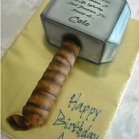 Thor's Hammer Thor's... I mean Cole's hammer. Edible image for the inscription. The handle is a plastic support wrapped with RKT.