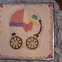 Baby Buggy This cake was for a friend for her baby shower. The accents on the buggy were made from chocolate.