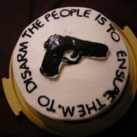Gun Cake This cake was attempted with about half the time I should have taken to do it. It was for my dads birthday and he liked it so I guess thats...