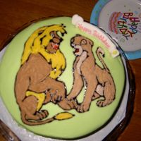 Simba & Nala Birthday Cake This was for a friend's kids 7th birthday. She asked for Simba and Nala when they were teenagers. This was the best I could come up...