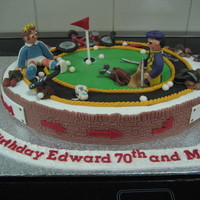 Golfer And Cyclist This was a cake shared by a golfing father and a cycling son in law. only way I could think of linking them together was to have the golfer...