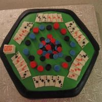 Poker Table Cake This is a cake that I made with inspiration from one of the Wilton Yearbooks for a friend's husband as a wedding gift. Covered and...