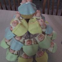 Baby Cupcakes From the '06 Wilton yearbook. So much fun! Heads, bodies, pillows and blankets are all fondant. Iced in buttercream, then covered in...