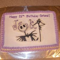 Jack chocolate cake with strawberry filling with whipped cream frosting made for daughter of co-worker