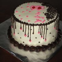 Anniversary Cake Wife wants hearts and hubby wants chocolate.