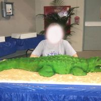 Uf Gator Cake This is the side view of my big gator. This was the firt time I used my airbrush and I couldn't have done this cake with out it.