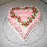 Sweet 16 Sweetheart pan with buttercream. I pressed too hard with the word press.