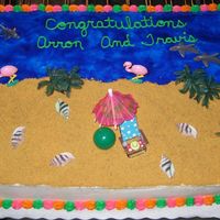 Beach Scene This cake was done for a couple that got married on the beach in Florida. The bold colors on the border were their wedding colors. I used...