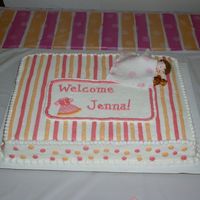 Girl Baby Shower Cake This is a cake that I jsut decorated for a coworker's baby shower. It was decorated to match the baby shower decorations (specifically...