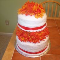 000_1146.jpg I made this today for my best friends bridal shower this afternoon. This is my first tiered cake and I am pleased!! I see some...