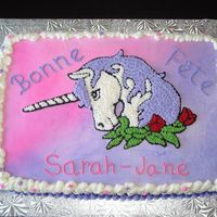 Unicorn Cake Cherry cake, all buttercream and airbrush