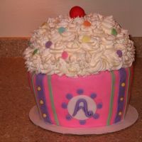 Giant Cupcake This is my first attemp on doing this cake; it was for my daughters 6th bday. I did have many inspirations on CC and many thanks to The...