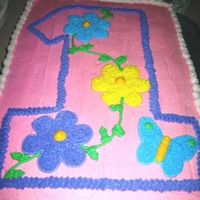 1St Birthday Party My friends baby girl was turning 1 and I offered to do the cake. I copied the invitation and it had to be a decent size cake because there...