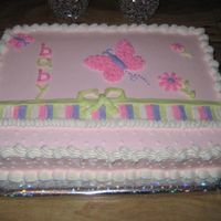 Baby Shower Another baby shower cake. Used napkin for design, all buttercream 1/2 sheet cake made from scratch pound cake. I never sell my cakes..made...