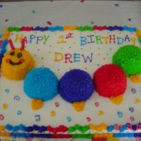 Caterpiller I made this cake for my grandson's 1st birthday with the help of cmmom. Thanks you for the instructions...I was going to make it look...