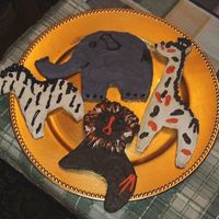 Zoo Animals HERE ARE SOME ZOO ANIMALS I MADE FOR MY GRANDSONS BD.I USED PATTERNS FROM A BOOK AND TRACED THEM ONTO THE DOUGH...FIRST TIME I HAD TRIED...