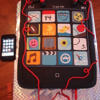 Itouch Ipod Cake Fondant covered cake w/fondant earbuds and fondant Applications. Fun to make, but time-consuming!