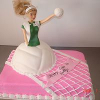 Volleyball Doll Cake For a Sweet 16 who played on the volleyball team.