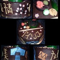 Sushi Cake This is a cake I made for my mom's birthday. Her and I love sushi!! The sushi chef is a resin statute, the chopsticks are real and the...