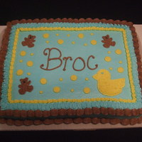Baby Boy Shower Rubber duck & teddy bears- buttercream w/fondant polka dots