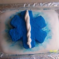 Ems Star Of Life MMF with Buttercream. Made for a training class at my Fire Dept.