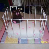 Bear In Crib Kind of Wilton's Off to Dreamland. MMF with Buttercream Dream and Cookies n Cream Filling. I used the mini teddy bear pan..the regular...