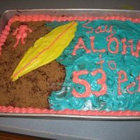 Surf Birthday Cake This was a last minute cake I decorated for my dad for his birthday. He surfs, so I thought a beach theme would be fun. The cake is a cake...