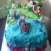 1St Pirate Island Cake This is a cake I did for my best friend's son's birthday! He requested a skull and cross bone cake...with persuation he was...