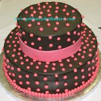 Black And Pink Shower Cake This shower cake was to mimic the larger wedding cake for a bride doing a destination wedding in Vegas. All butter cream. That was a lot of...