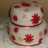 Katherine's 40Th 9 inch Marble cake with carmel cream cheese filling. 6 inch marble with chocolate BC. Toba Garret Fondant. Insipration came from a new book...