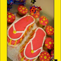 Flip Flop Cake Carved scratch cake