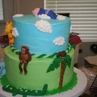 Jungle Baby Shower Cake just another view showing a tree