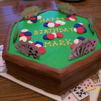 Poker Game Made this cake for DH 50th birthday from inspiration from CC members. Chocolate and WASC with Hershey Chocolate Icing, also from CC members...