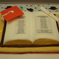 Kindergarten Gradaution Cakes are covered in fondant, cap and diploma are gumpaste. The kids names were printed on vellum (I need to get an edible printer!) Thanks...