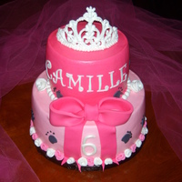 Kitty Princess Cake WASC cake with Almond Buttercream and fondant details and royal icing tiara.