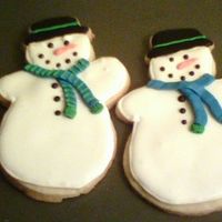 Snowmen Sugar cookies with RI.