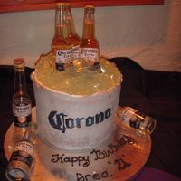 Bucket Of Coronas My niece Drea wanted a bucket of Corona cake for her 21st birthday.