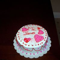 My First Cake From Course 1 I had my second class from course one and this is the cake I did for my teacher in school for valentine's day. I am having so much fun...