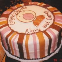 Baby Shower Cake Modeled after an invitation. Kind of messy