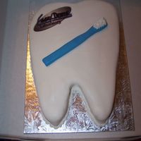 Tooth Cake This cake was made for a dental lab. Edible image and a fondant tooth brush.