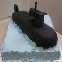 Navy Sailor Grooms cake for a sub man getting ready to leave.