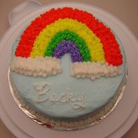 1St Rainbow This was my very first decorated cake. It was a white 2-layer cake with Wilton class bc icing.