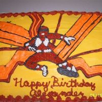 Power Ranger 1/4 Sheetcake decorated in buttercream. Thanks to CC members for the idea!