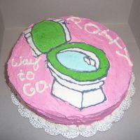 Potty Cake Chocolate cake w/chocolate ganache filling with buttercream icing and FBCT.My first attempt at FBCT - and it was done in a rush - friend...