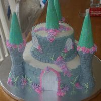 Livie's Castle Cake 6" chocolate cake on 10" white cake. Iced in buttercream w/royal icing decorations. Cake was for an Ariel theme party - so I...