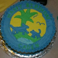 Go Diego Go Birthday Cake 2-layer cake decorated in all buttercream. Decorated as the rescue patch from Diego's vest.