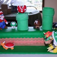 Super Mario! Super Mario cake for my son's 8th birthday.