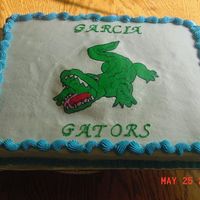 Gator Cake Made this for my nephew for last day of school. He's moving up to 6th grade.